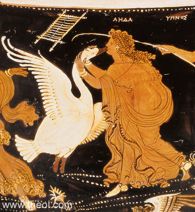 Leda and the Swan | Apulian red-figure loutrophoros C4th B.C. | The J. Paul Getty Museum, Malibu