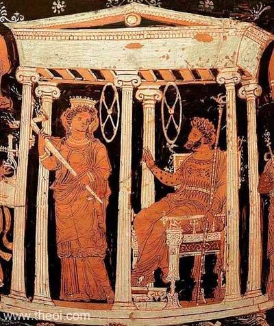 Hades and Persephone in the Underworld | Apulian red-figure krater C4th B.C. | Staatliche Antikensammlungen, Munich