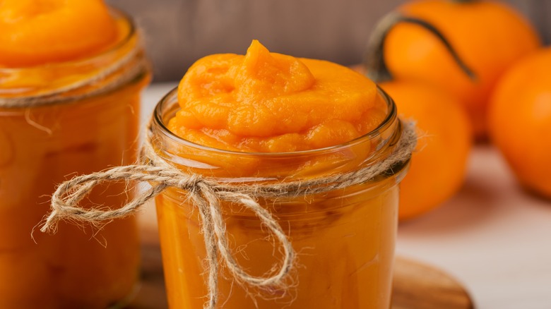 pumpkin puree in jar