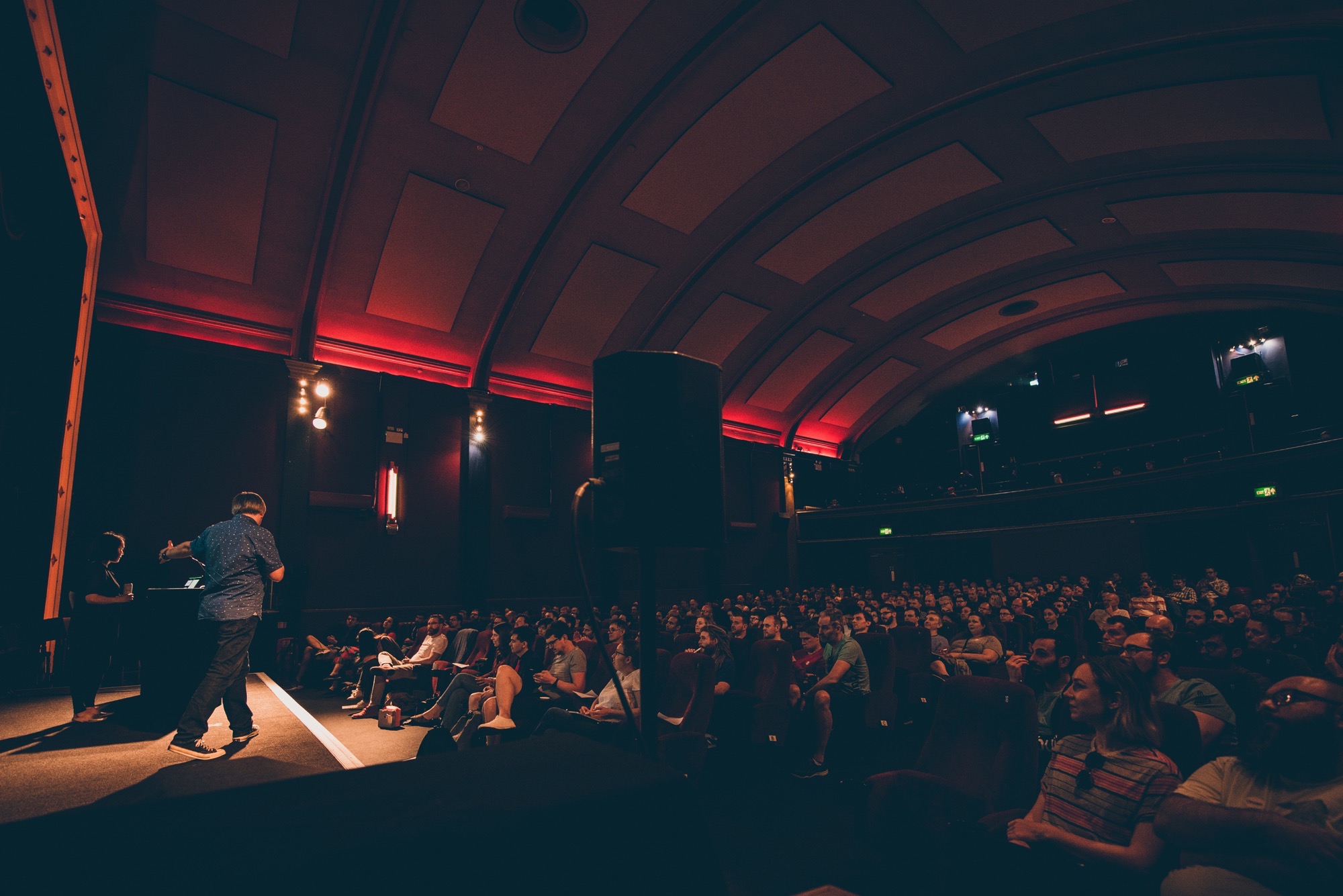 The audience and the stage.