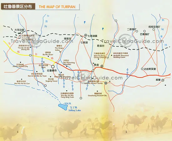 Xinjiang Turpan Map