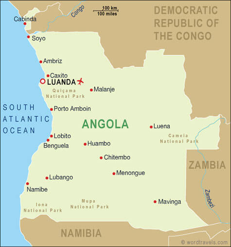 Angola Map Cities