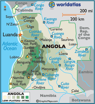 Angola River Map