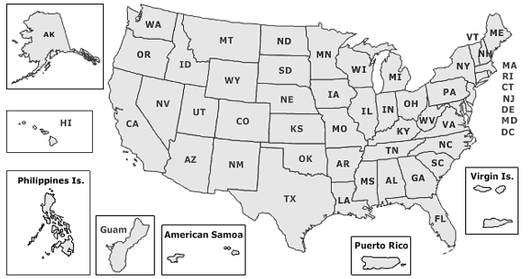 Map of the United States