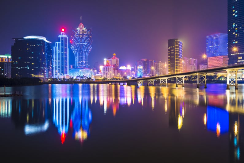 Macau, China, skyline at the high rise casino resorts