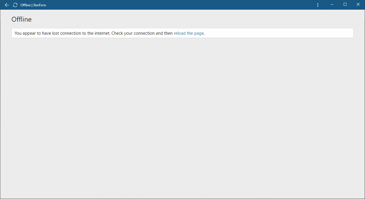 Desktop app offline page