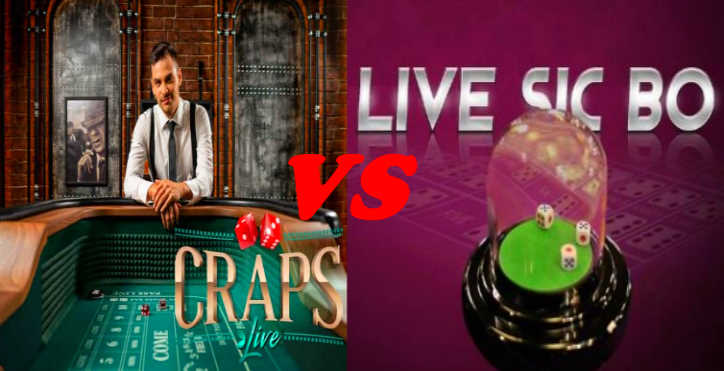 Live Craps VS Sic Bo game