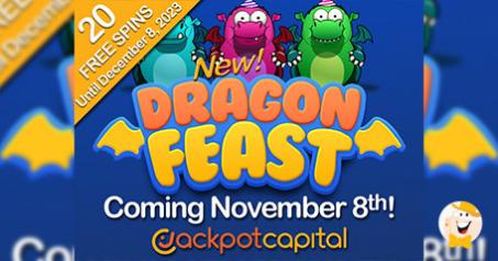 Jackpot Capital poklanja 20 spinova u Dragon Feast - igri sa 5 džekpot nagrada