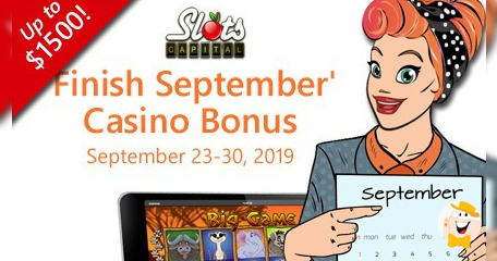 Slots Capital Casino Lines Up Finish September 300% Deposit Bonus Up to $1500