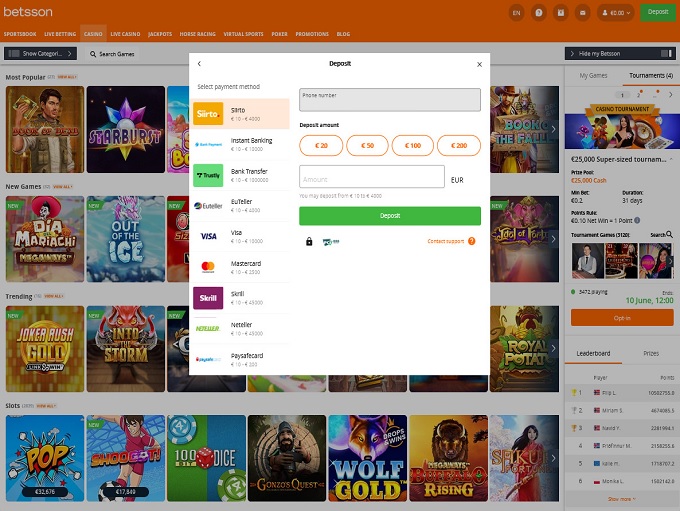 Betsson Casino 19.05.2022. Bank 