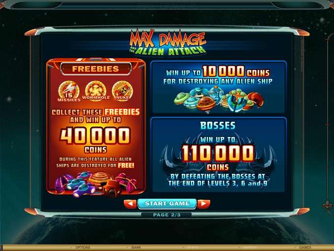 Max Damage and the Alien Attack  Arcade Game