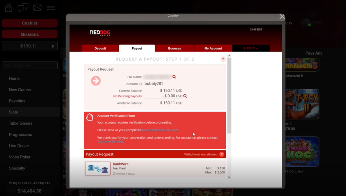 red_dog_casino_verification_needed