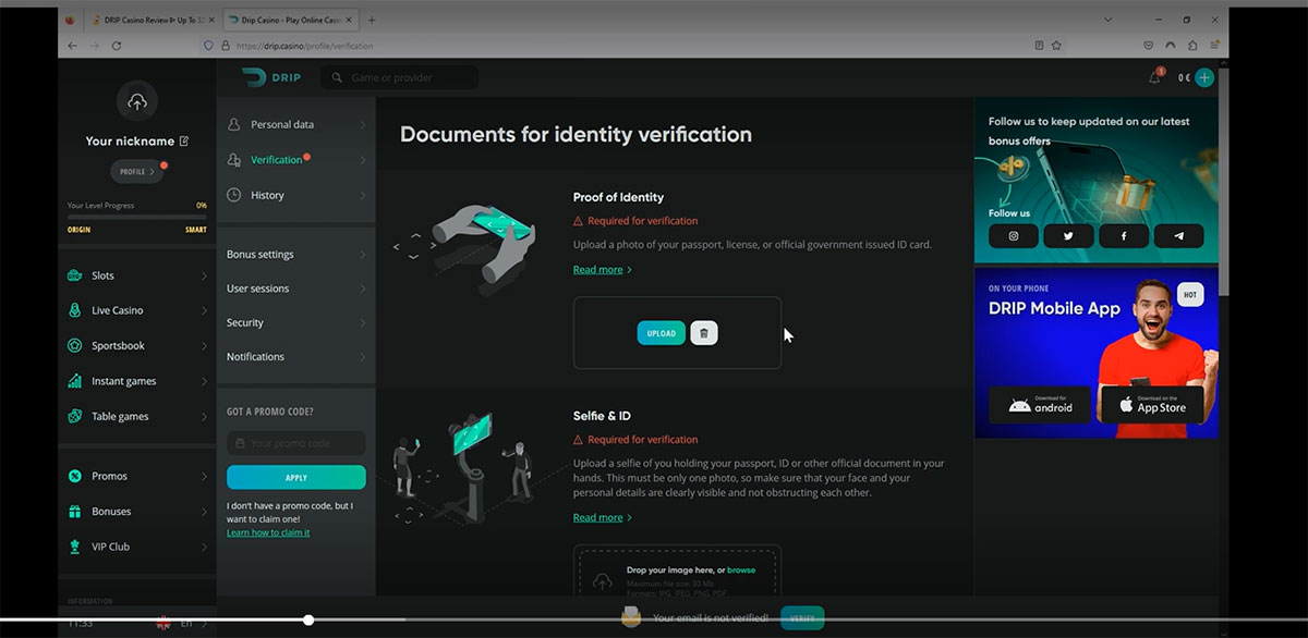 Drip-casino-id-verification