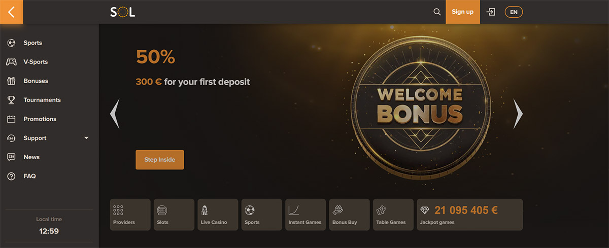 Sol-Casino-main-page