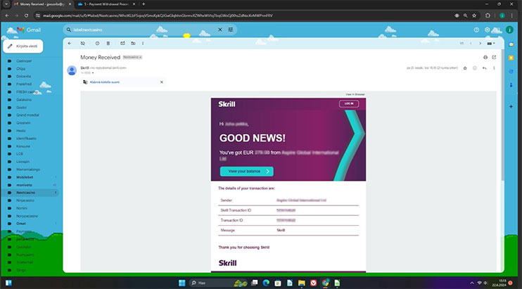 NextCasino-withdrawal-received