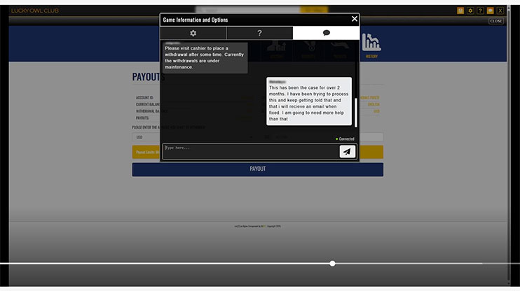 Lucky-Owl-club-casino-withdrawal-over-two-months