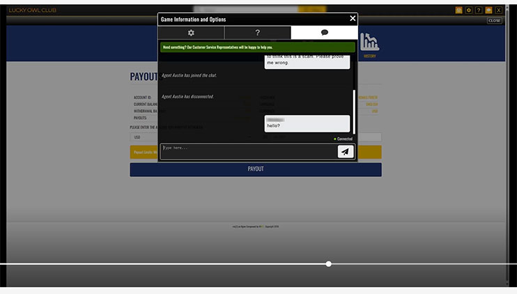 Lucky-Owl-club-casino-agent-joined-then-disconnected