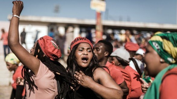 South Africa workers in a rally north of Durban