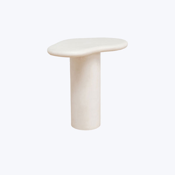 Minimalist cream stool or side table with cylindrical base design