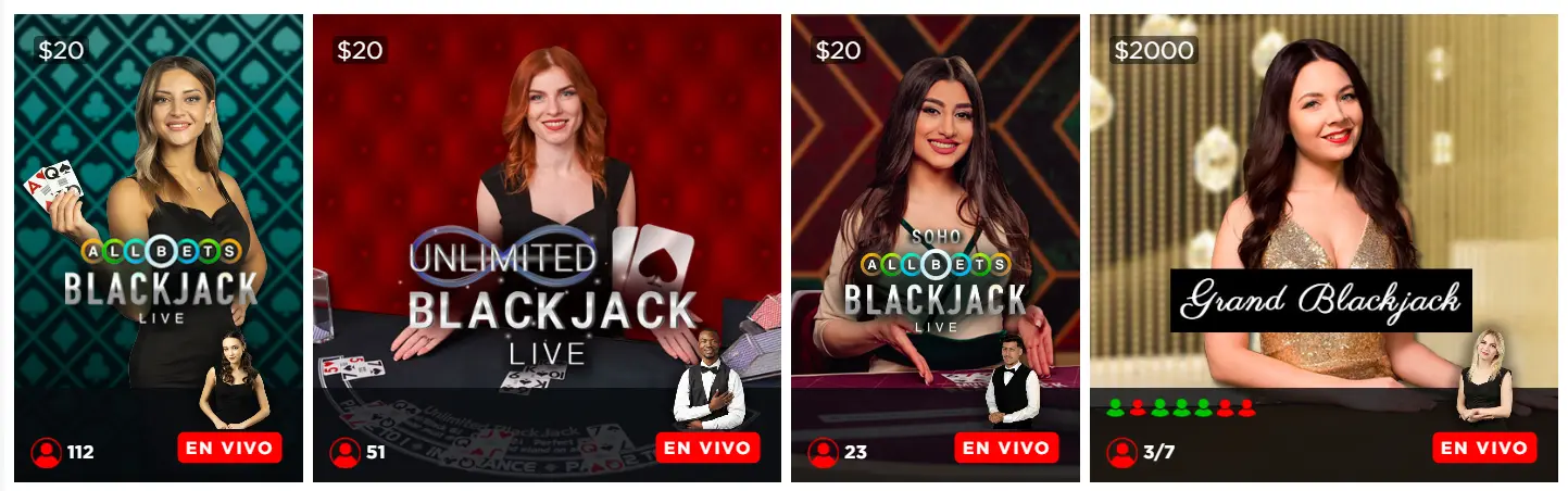 blackjack en vivo