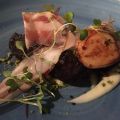 Checked in at Cava Bodega. Scallops with black pudding — with Jessica