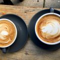 Checked in at Baker Street Coffee. Flat whites outdoors — with Jessica