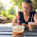 Checked in at Pelicano. Iced latte — with Jessica