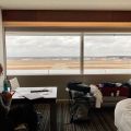 Checked in at Grand Hyatt DFW Airport. Overnight stopover in Dallas on the way to Tucson — with Jessica