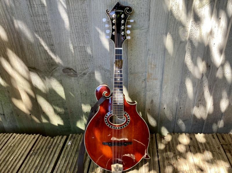 Sitting in the sunshine, playing tunes on my mandolin. ☀️ 🎶