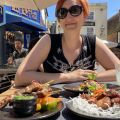 Celebrating my second vaccine jab with Thai tapas in the sun.