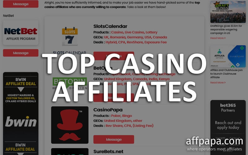 Top casino Affiliates: How to connect to best casino affiliates?