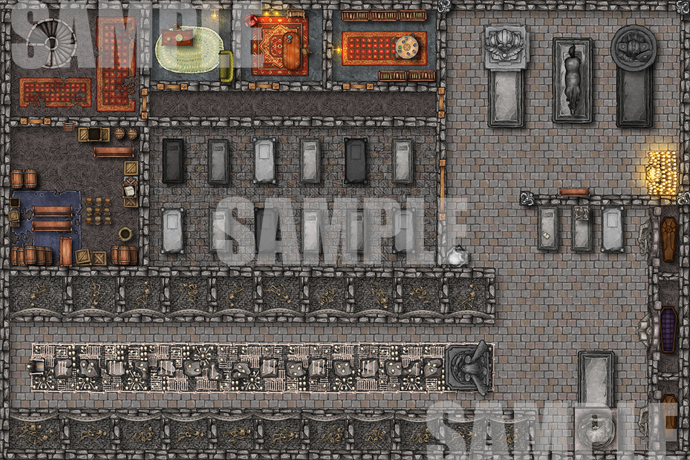 Catacombs Battle Map for D&D