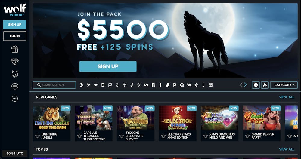 wolf winner casino home page