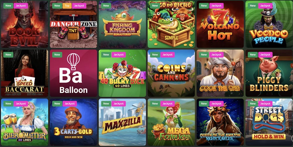 collection of the newest casino games available at 50 crowns