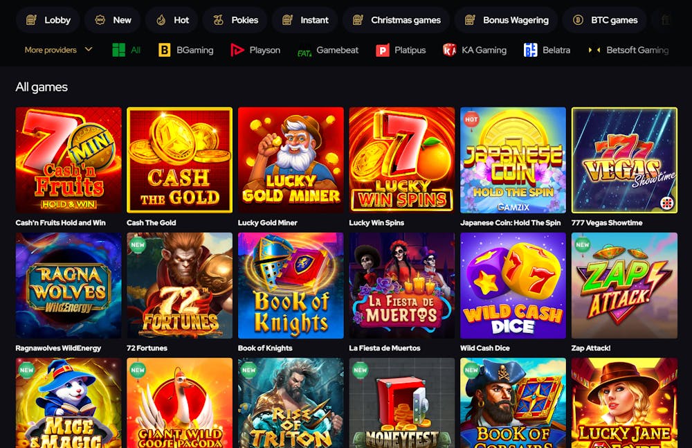 Katsubet Casino games selection