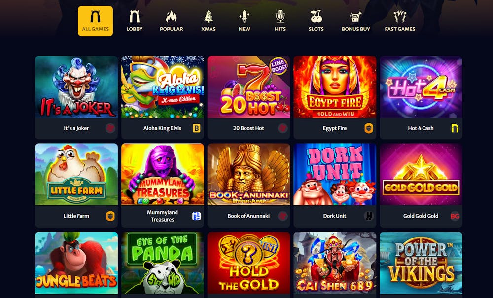 games selection at Hellspin Casino