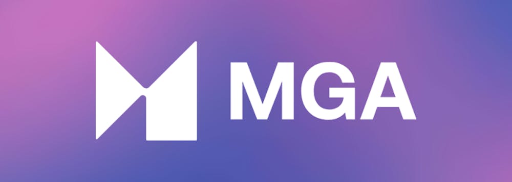 MGA logo banner size purple background