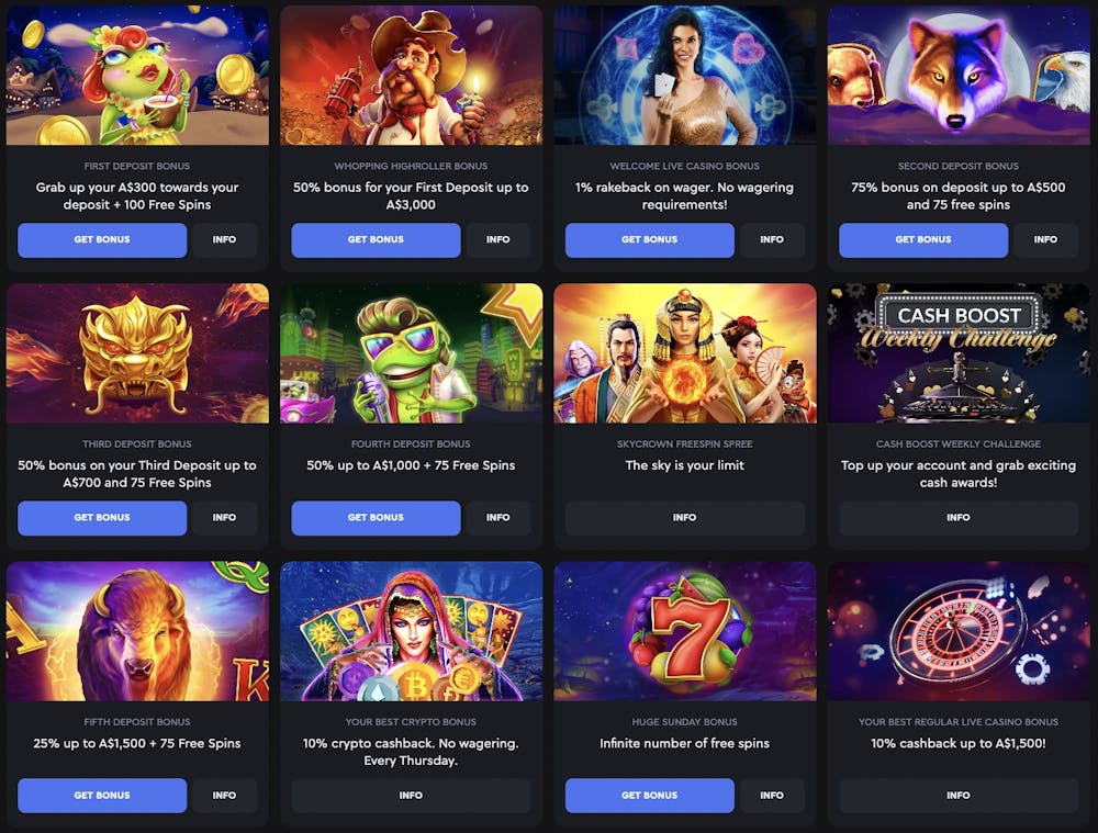 SkyCrown Casino welcome bonus