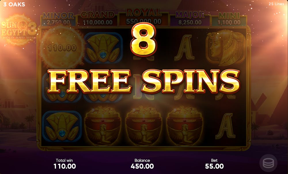 sun of egypt 3 free spins