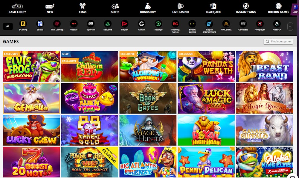 PlayAmo Casino games