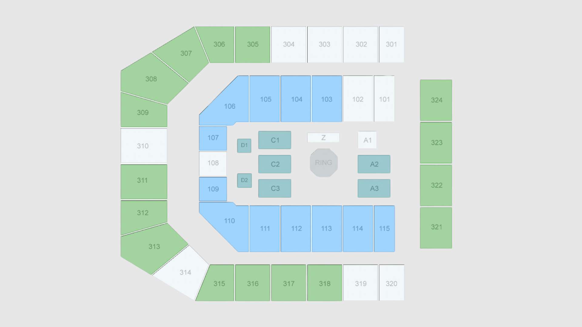 Co-op Live Manchester seating plan for UFC 3034