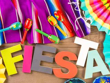 Colorful decorations for fiesta puzzle online from photo