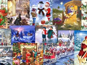 Christmas cards puzzle online from photo