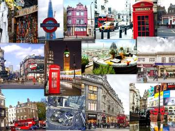 London collage puzzle online from photo