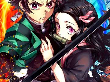 Kimetsu no yaiba puzzle en ligne à partir d'une photo