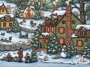 Christmas neighbors puzzle online from photo