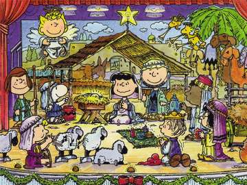 Peanuts Manger Christmas Scene online puzzle