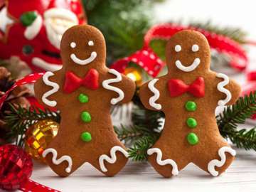 Christmas cookie puzzle online from photo