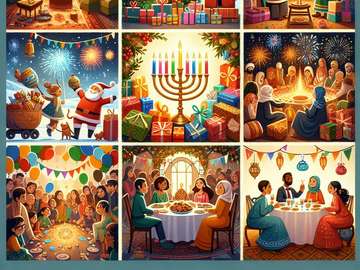 Holiday gatherings puzzle online from photo