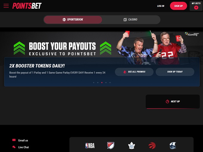 PointsBet Sports Home Page